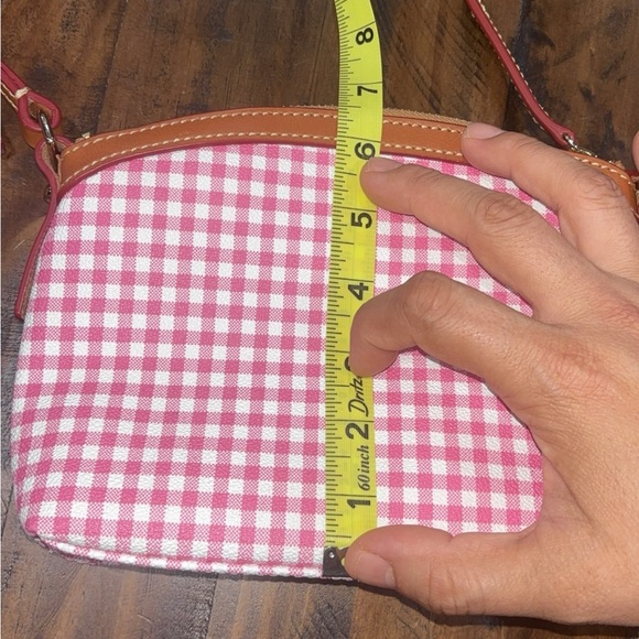 Dooney & Bourke Pink and Tan Gingham Crossbody Bag - Picture 8 of 8
